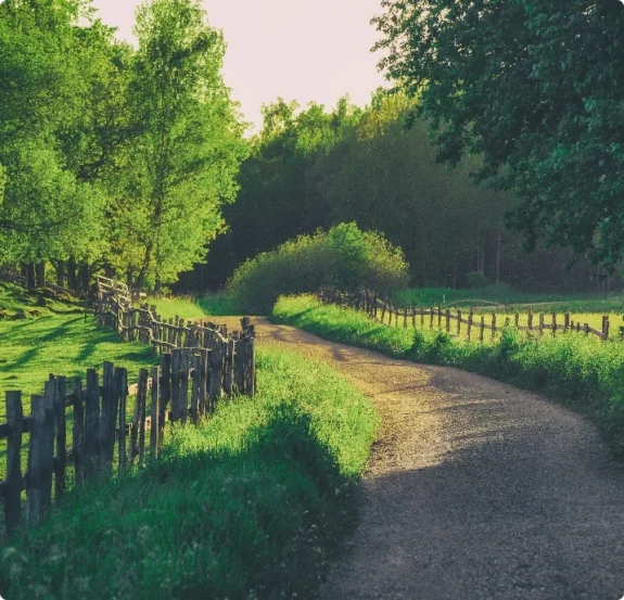 Väg till gård på landsbygden. Vi har akut jour dygnet runt i hela Stockholm.